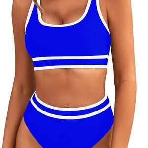 Blue and White Athletic Bikini